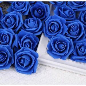100 count | Royal Blue Artificial Roses Wedding Home Bouquet Decor ~ New